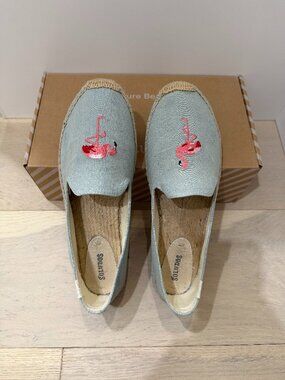 Soludos Chambray Flamingo Canvas Espadrille